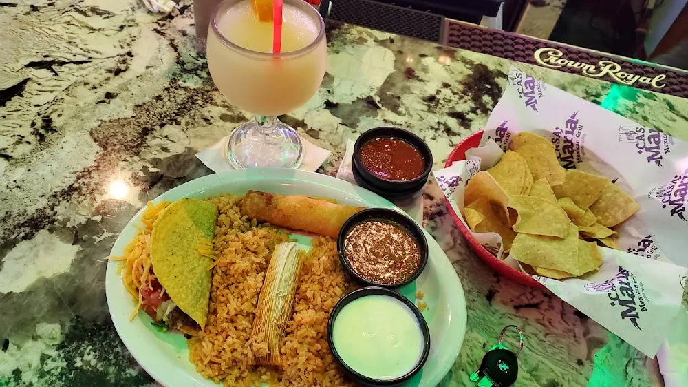 Taco Tamale Enchilada Plate Double Rice